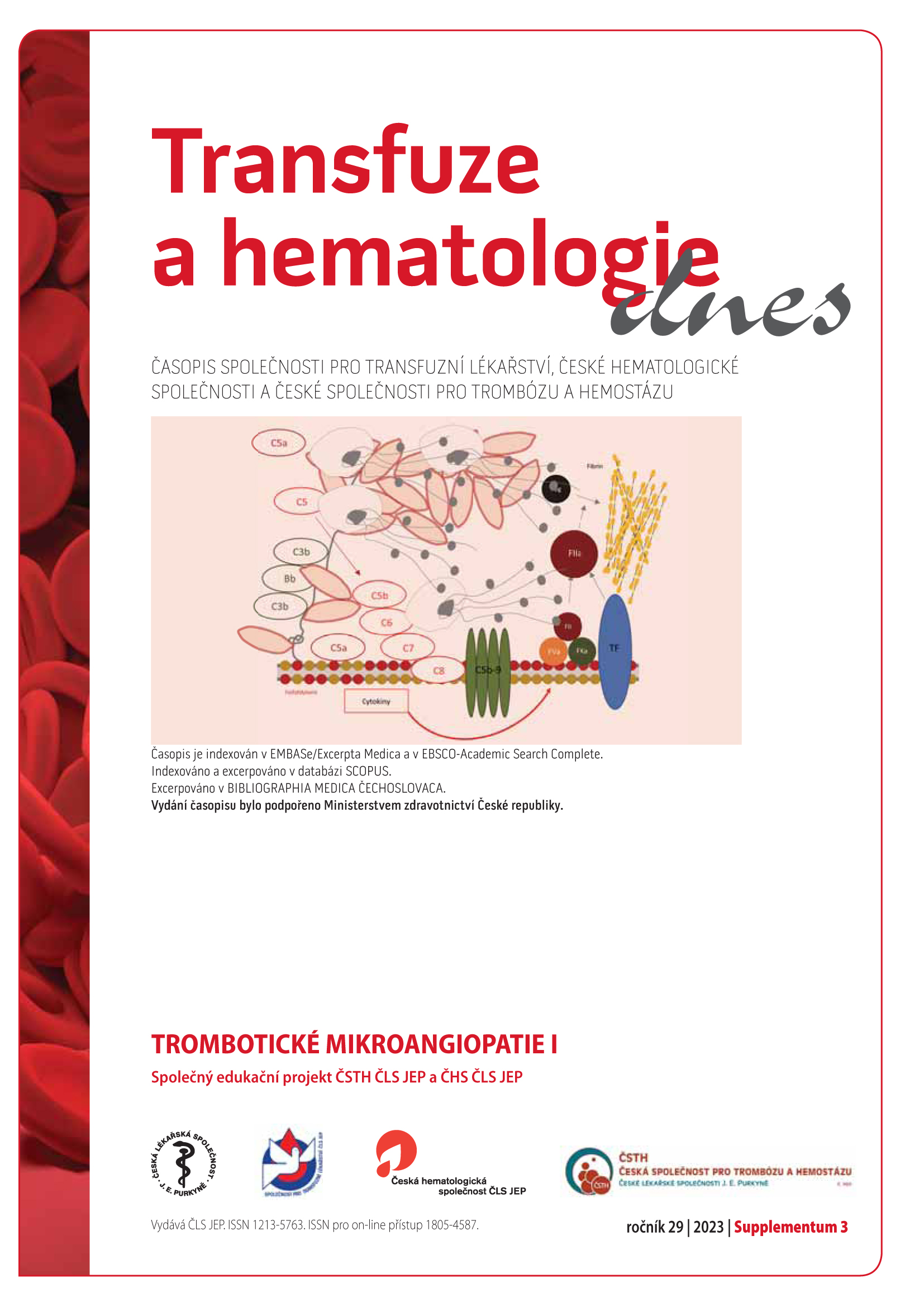 					Náhled Vol 29 No supplementum 3 (2023): Transfuze a hematologie dnes
				