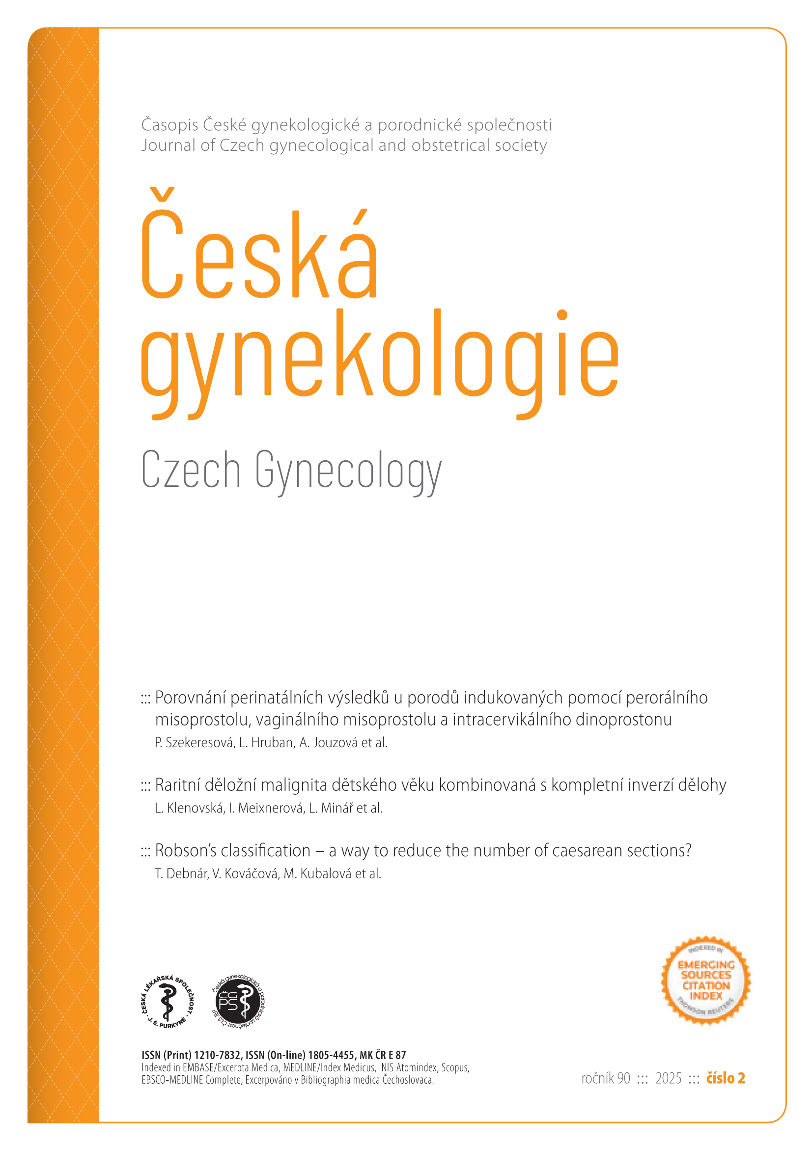 					Náhled Vol 90 No 2 (2025): Česká gynekologie
				