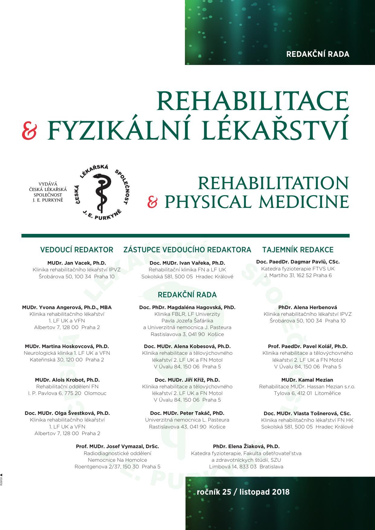 					Náhled Vol 25 No 4 (2018): Rehabilitace a fyzikální lékařství
				