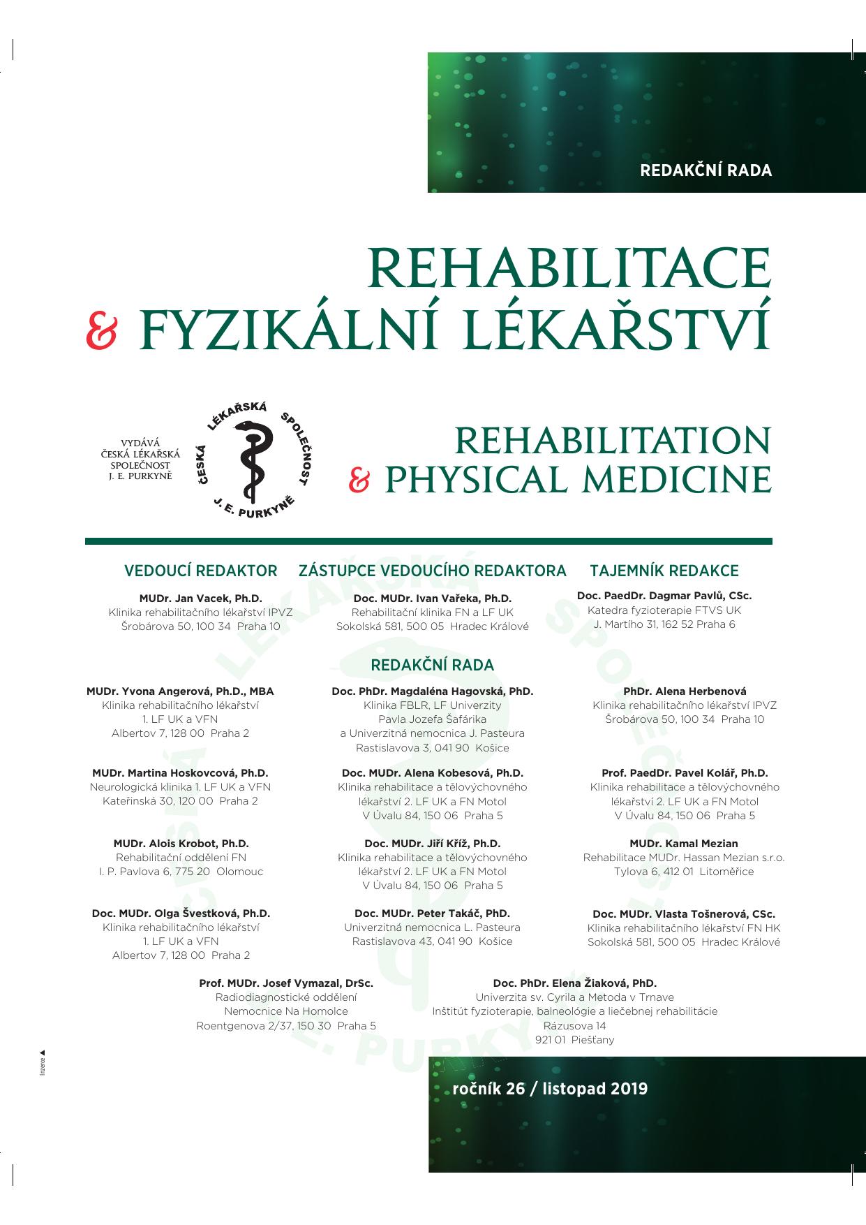 					Náhled Vol 26 No 4 (2019): Rehabilitace a fyzikální lékařství
				